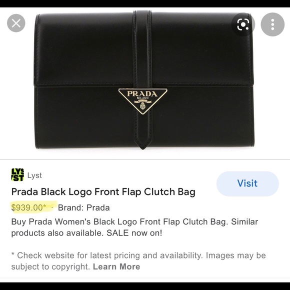 Black with Gold Trim Clutch.  Great size - Picture 6 of 7